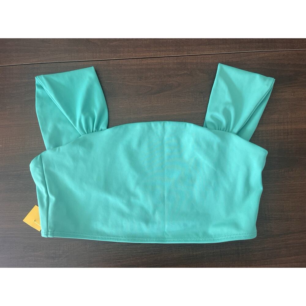 Tiger Friday Radiance Blossom Crop NWOT Top Size Adult Large Teal Turquoise J